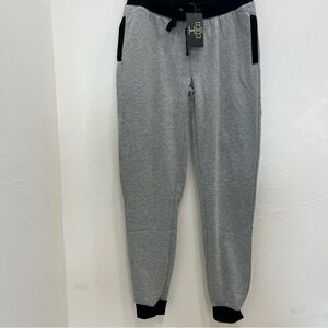 Coco Limon Woman’s Sweatpants Tapered Joggers  Gray & Black  Sz M NWT